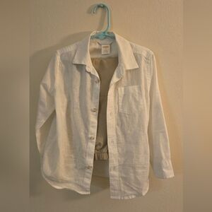 Gymboree Cream Linen Boys Blend Shirt 5T